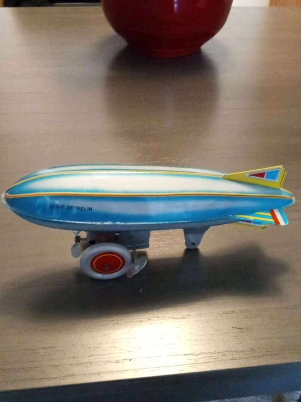 Vintage 1970s Schylling Graf Zeppelin Tin Wind Up Toy ... Collectible Airship